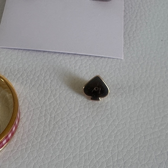 Kate Spade Gold and Pink Checkered Hoop Earrings - Picture 7 of 12